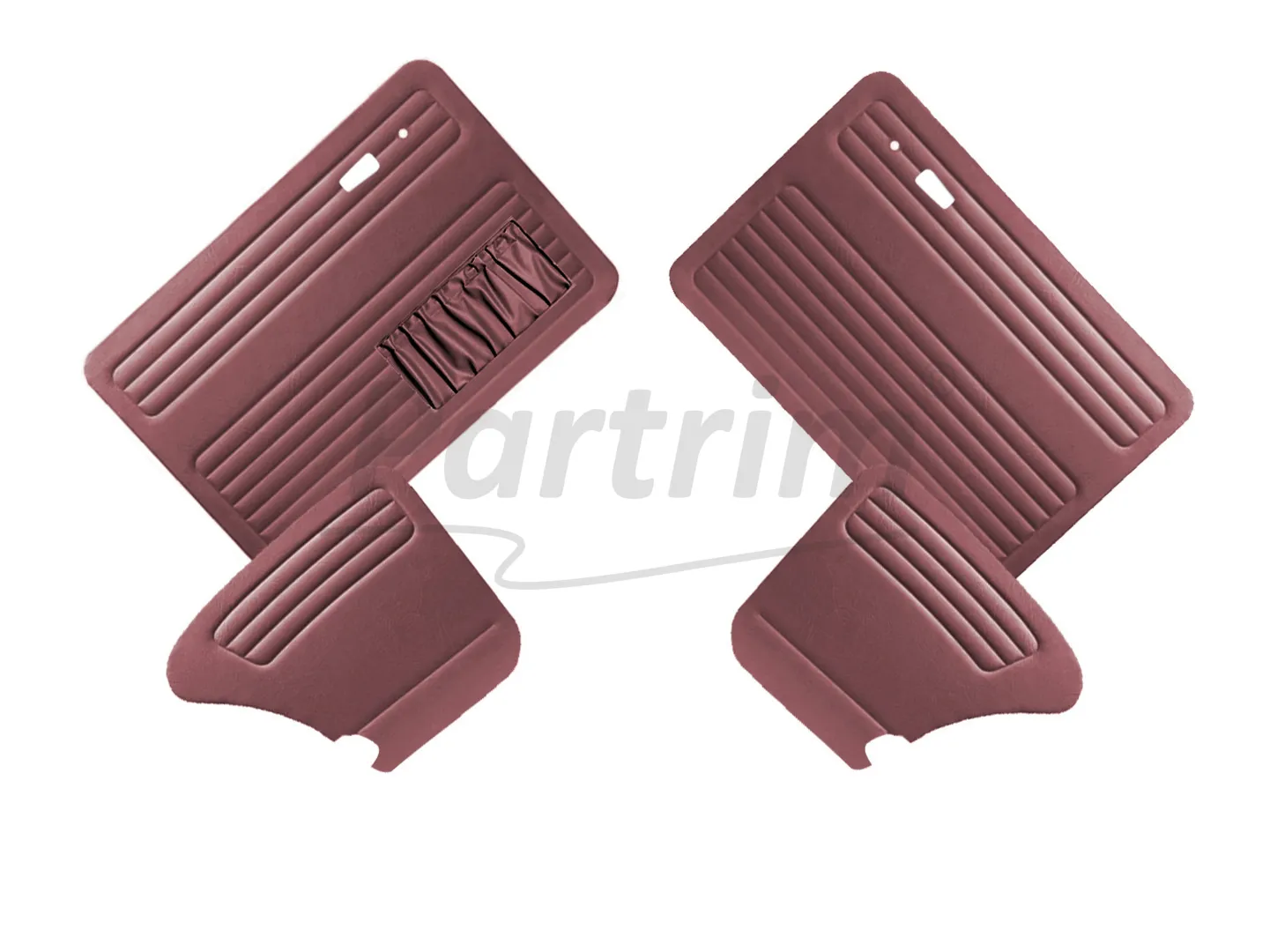 VW OLD BEETLE 1303 DOOR PANEL SET BURGUNDY 1967 - 1979