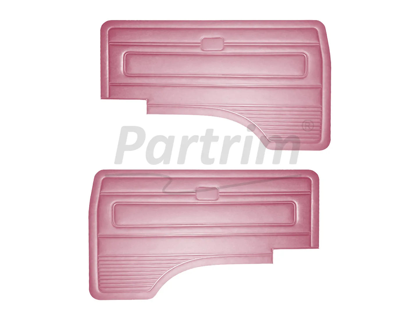 VW T3 T25 BUS 1980-1989 FRONT DOOR PANEL SET BURGUNDY O.P. - 2 PCS