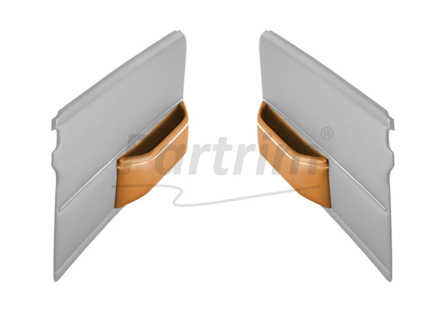 MERCEDES W109 LONG DOOR POCKET WITH NICKEL LEFT AND RIGHT TOBACCO