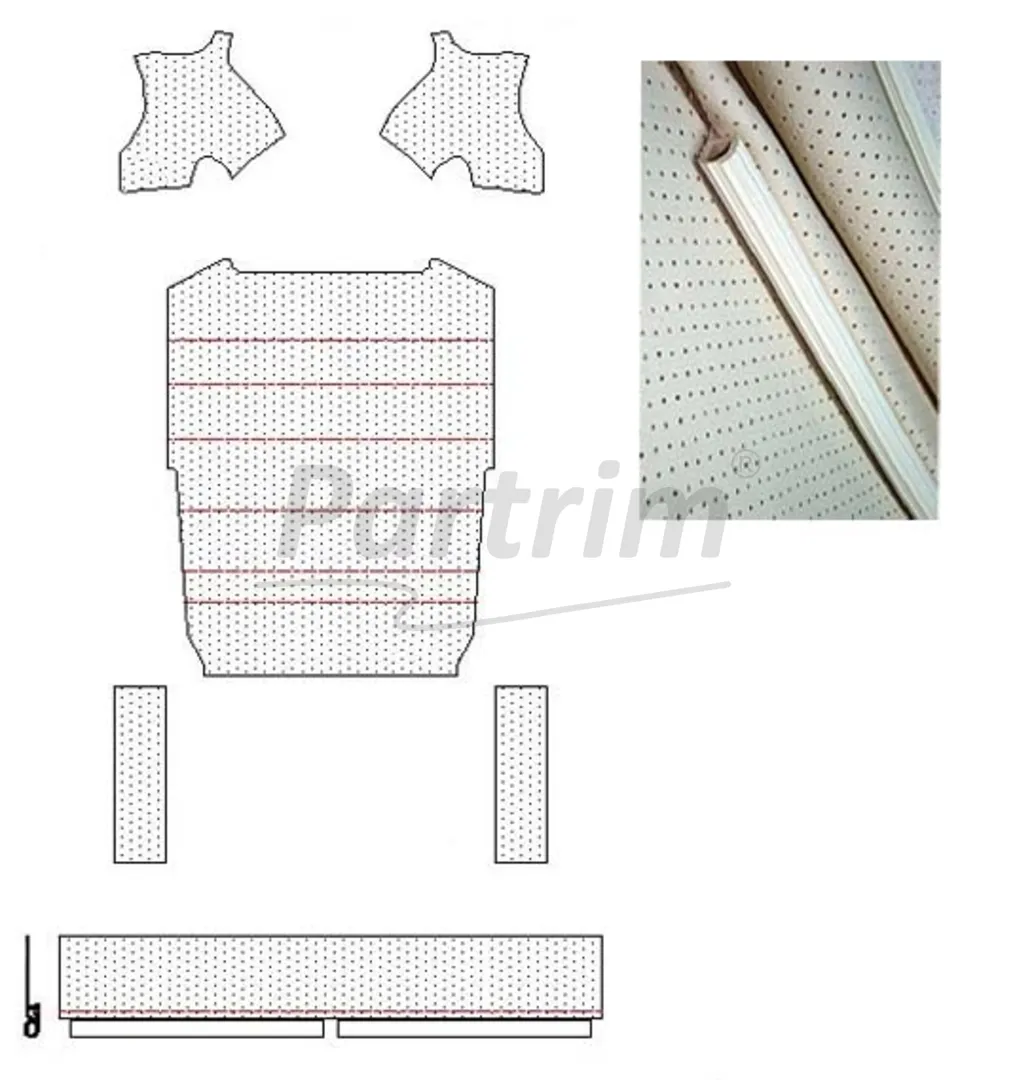 VW OLD BEETLE HEADLINER PERFORATED CREAM 1947 - 1967 