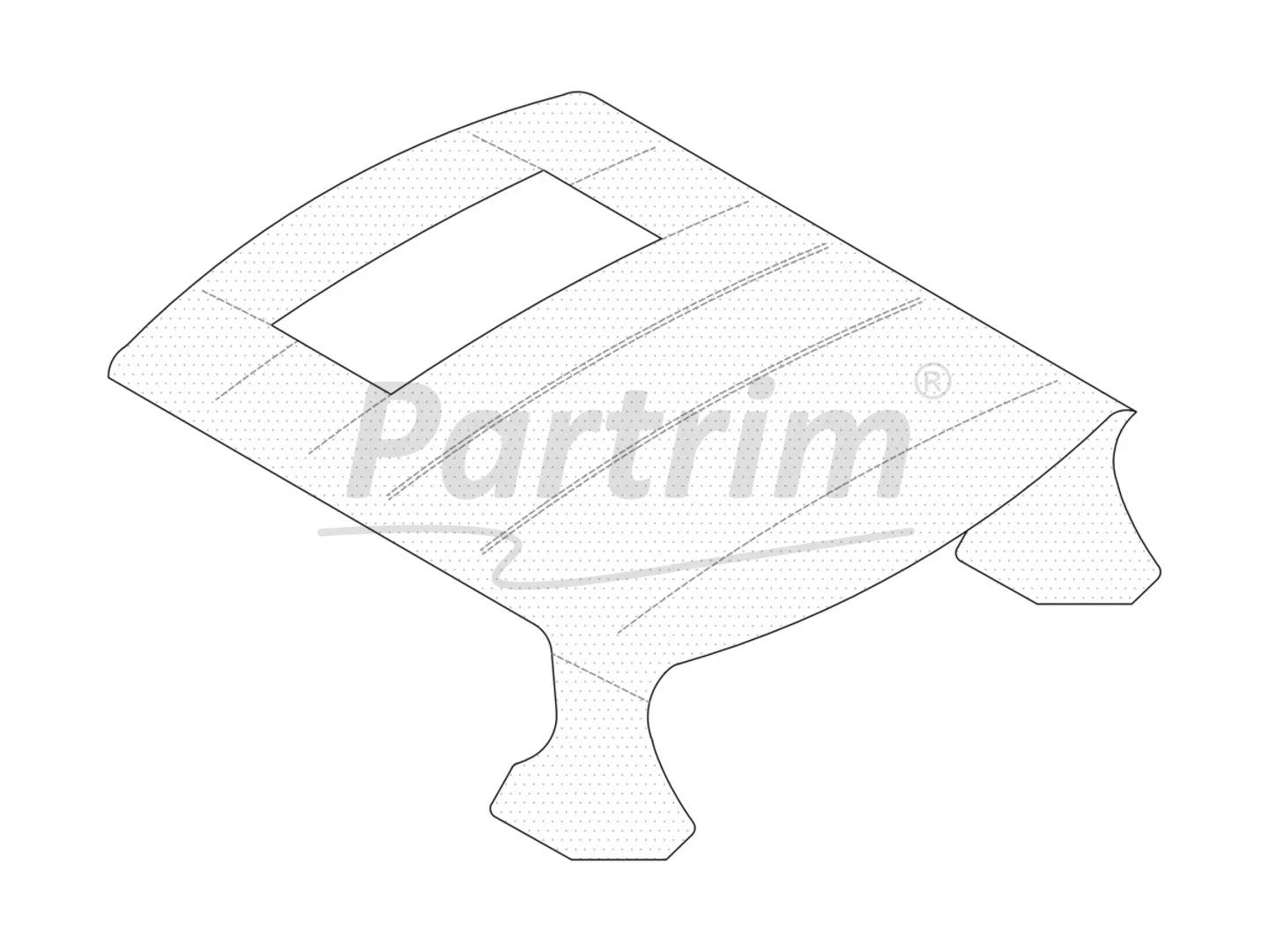 MERCEDES W110 HEADLINER WITH SUNROOF SILK GREY