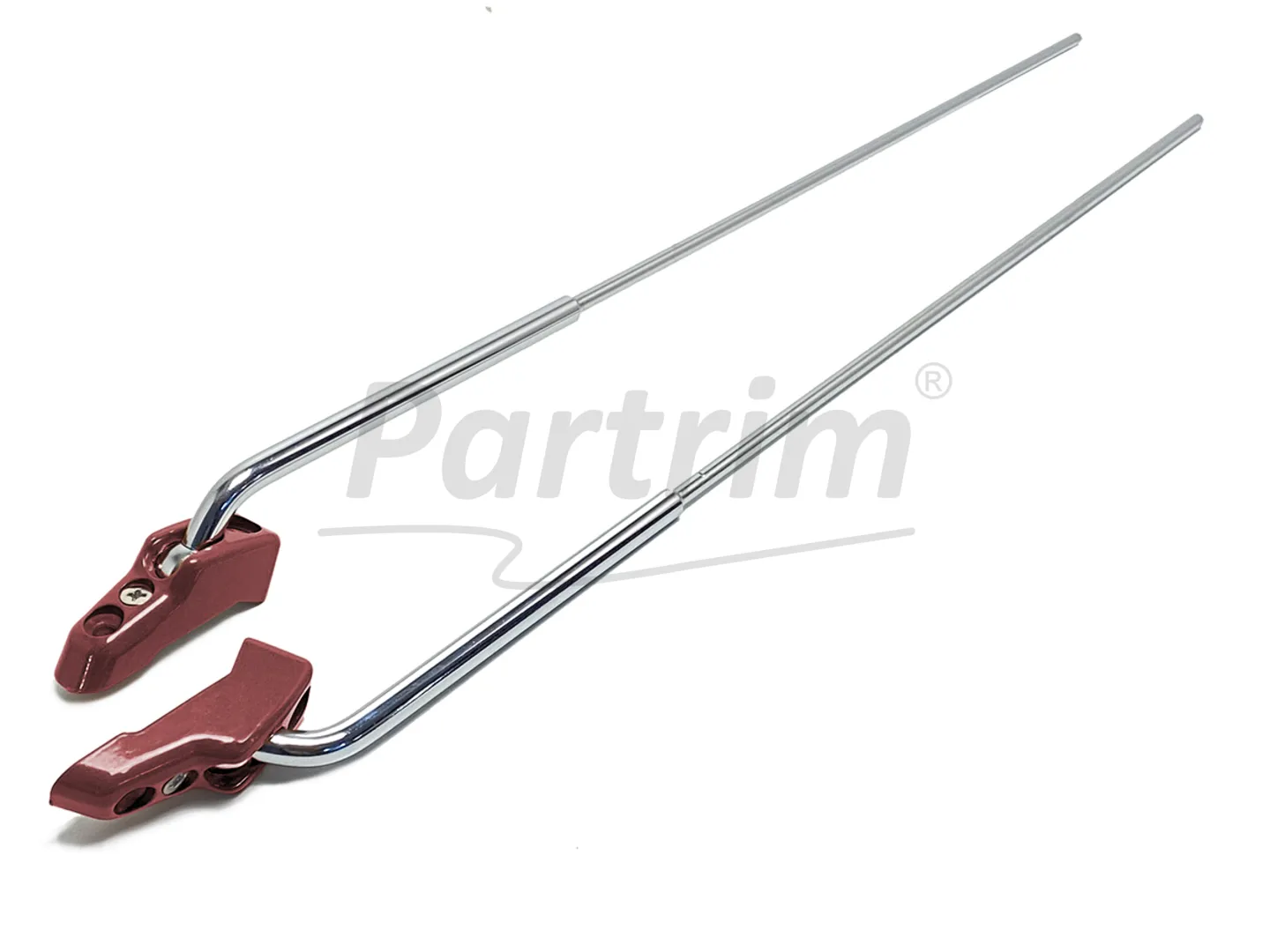 MERCEDES R107 SUNVISOR ROD METAL BRACKET BURGUNDY 1 SET