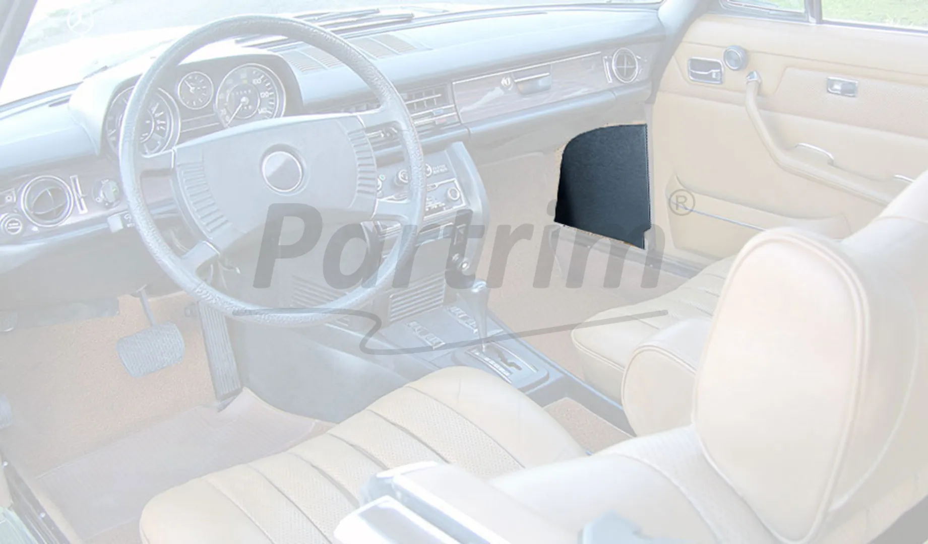 MERCEDES W115 PEDAL SIDE COVER BEIGE