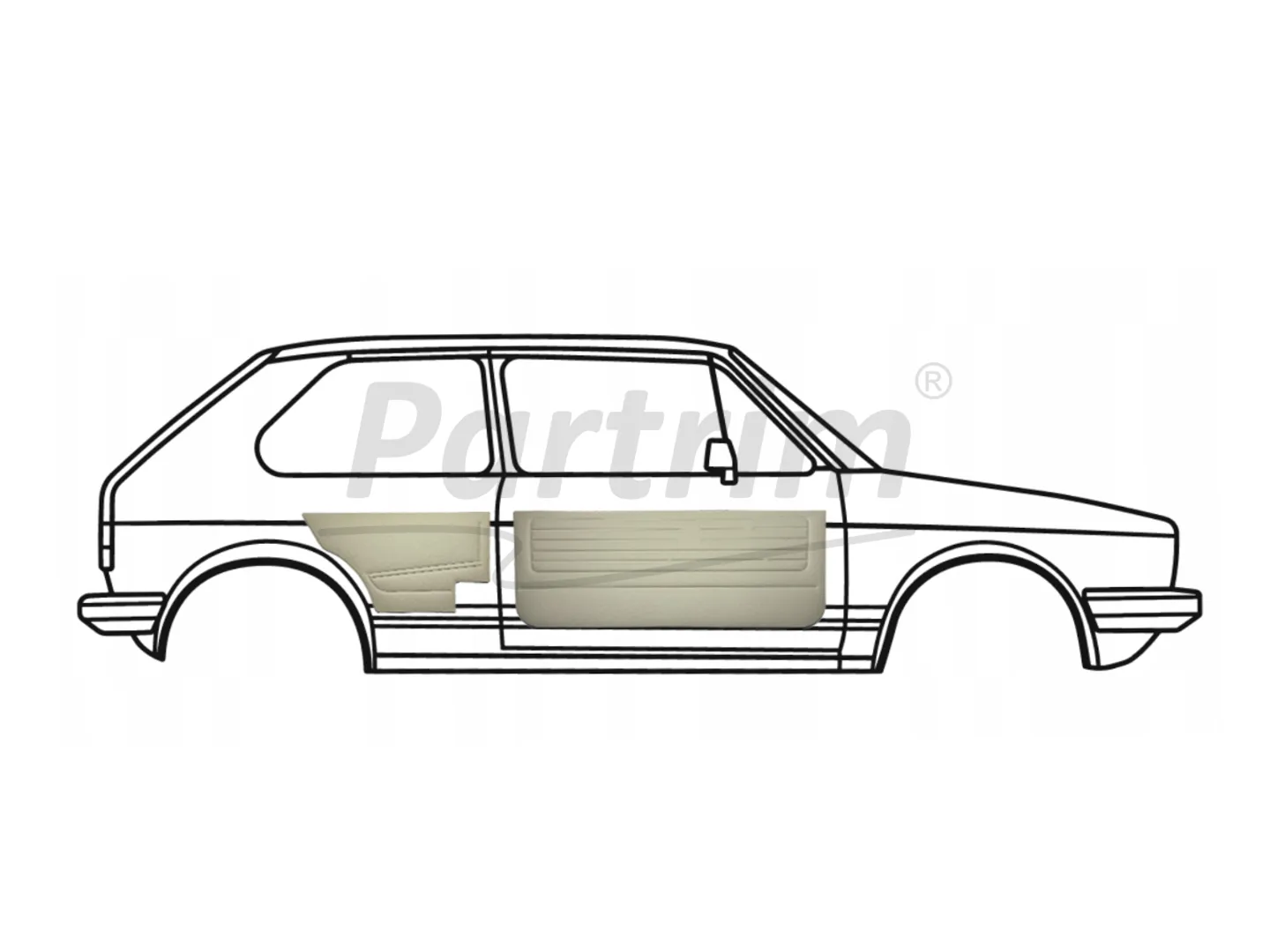 VW GOLF 1 COUPE 75-83 INTERIOR DOOR PANELS GREEN 4 PCS