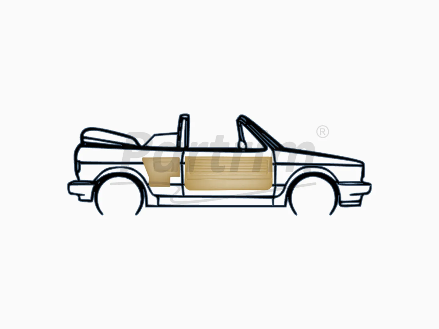 VW GOLF 1 CABRIO DOOR PANEL SET 4 PCS GREY