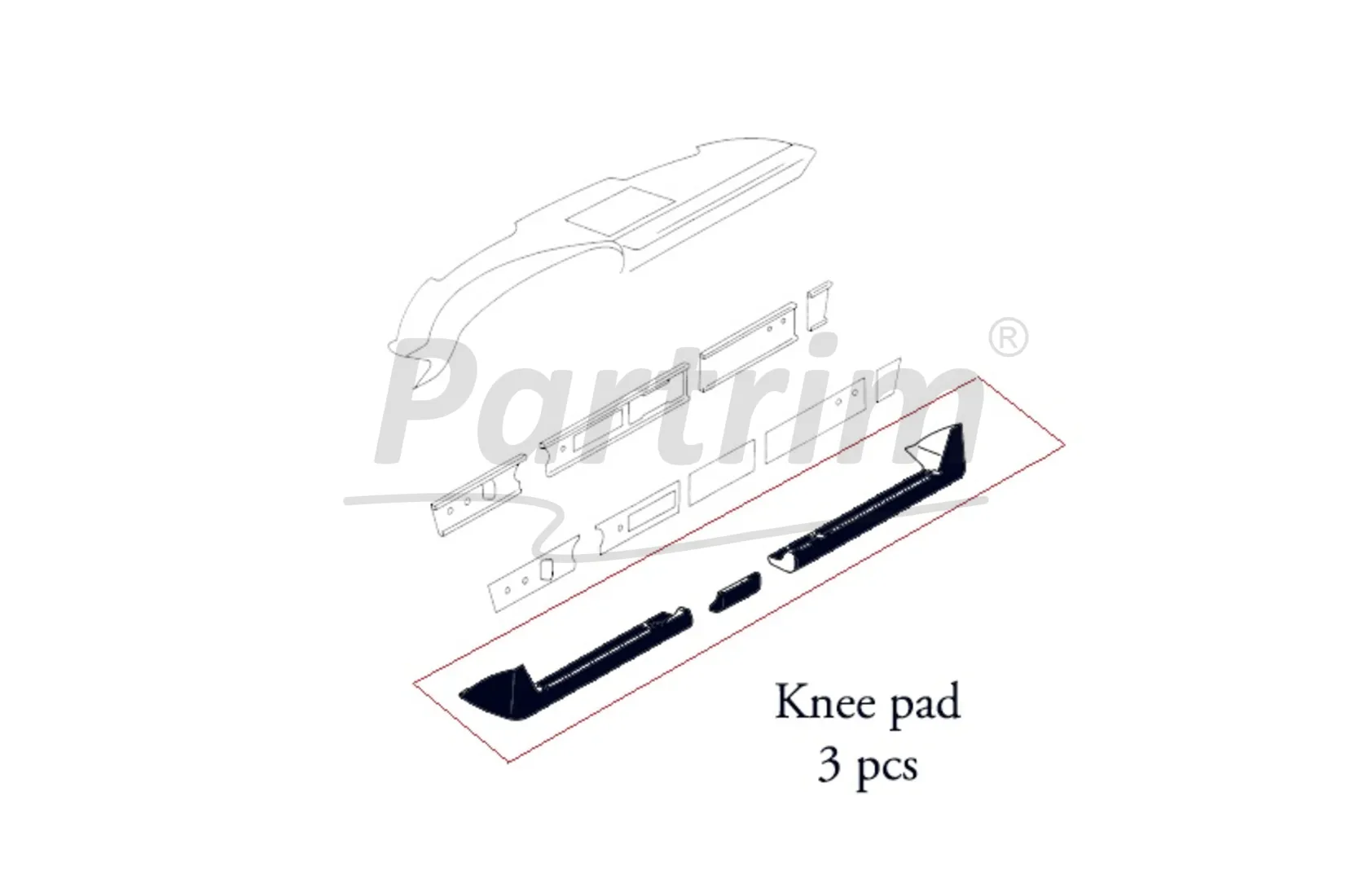 PORSCHE 911 912 930 POLYURETHANE DASH KNEE PAD 1969 - 1985